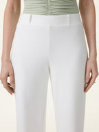 Not-See-Thru Drapey Mid Rise Wide Leg Pull-on Pant with Pockets