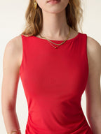 SkinKiss Boatneck Ruched A-line Mini Bra Dress
