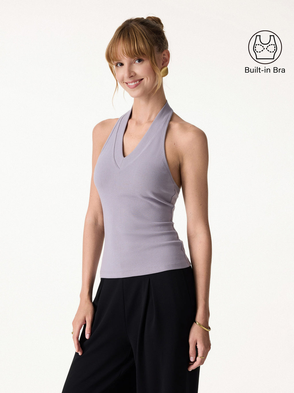 Plantive Halter Neck Open Back Bra Tank