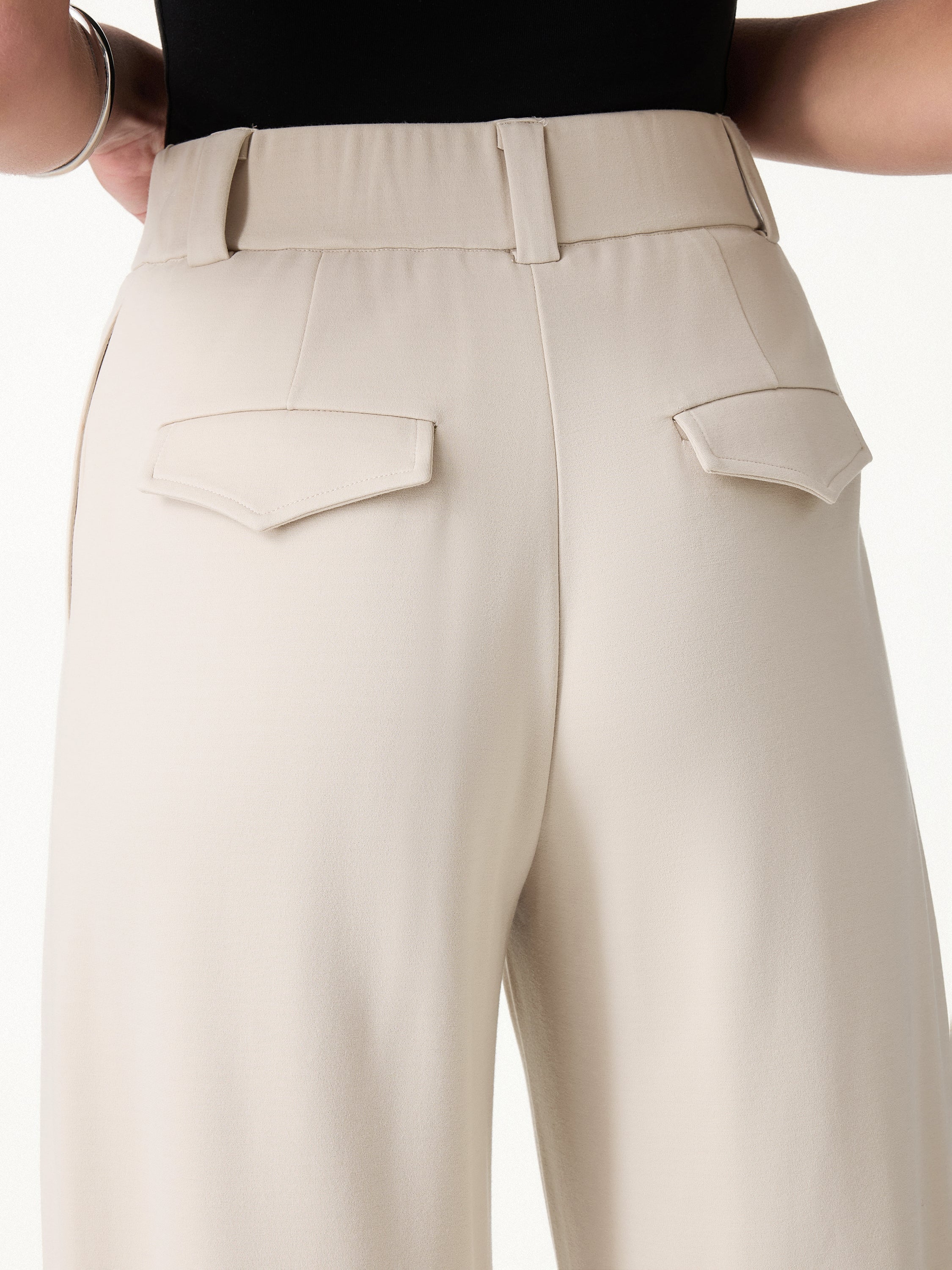 CoolTouch Stretch Ponte High Rise Cropped Barrel Pants