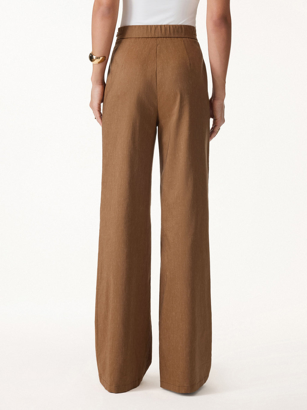 Wrinkle-Resistant Linen Drawstring Wide Leg Pant with Pockets