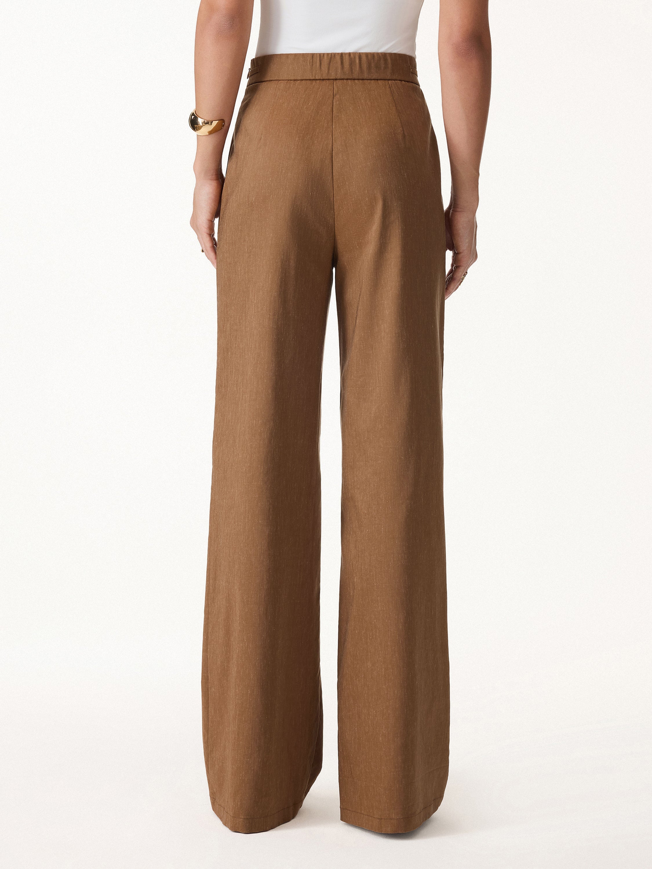 2Pcs Set Wrap Top with Self-Tie & Drawstring Wide Leg Pant with Pockets