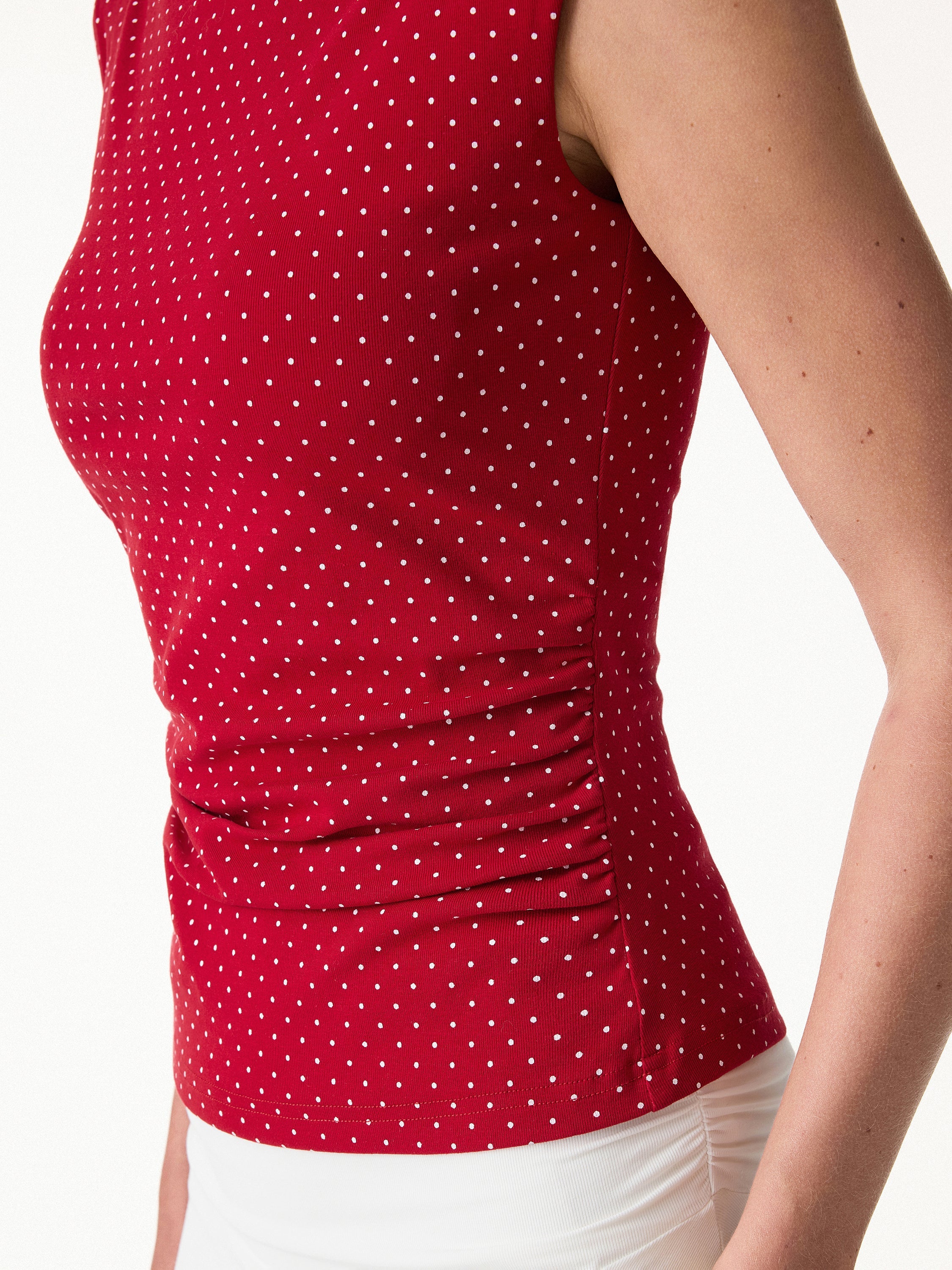 2Pcs Set Polka Dot Boatneck Bra Top & A-Line Flare Skirt Limited Edition