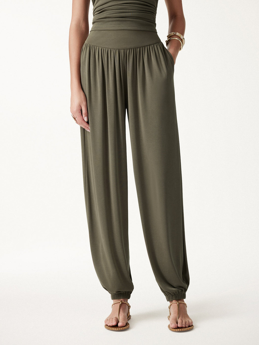 Sandwashed Modal Ultra-Soft High Rise Balloon Pants with Pockets