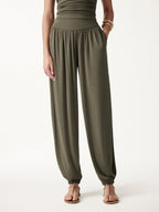 Sandwashed Modal Ultra-Soft High Rise Balloon Pants with Pockets