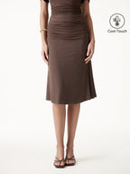 CoolTouch Ruched Midi Mermaid Skirt