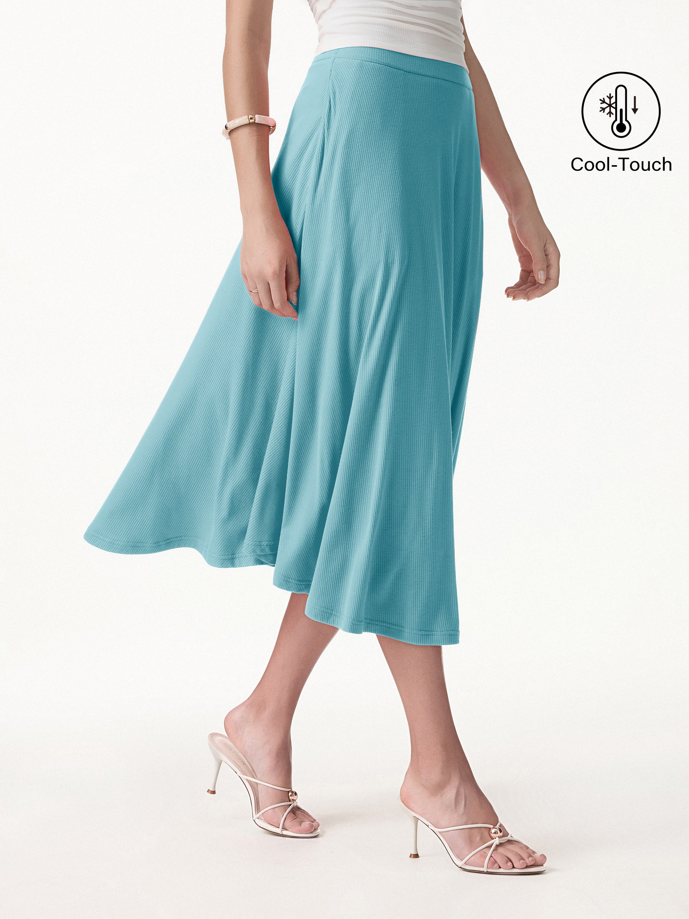 CoolTouch Midi Circle Flare Skirt with Pockets