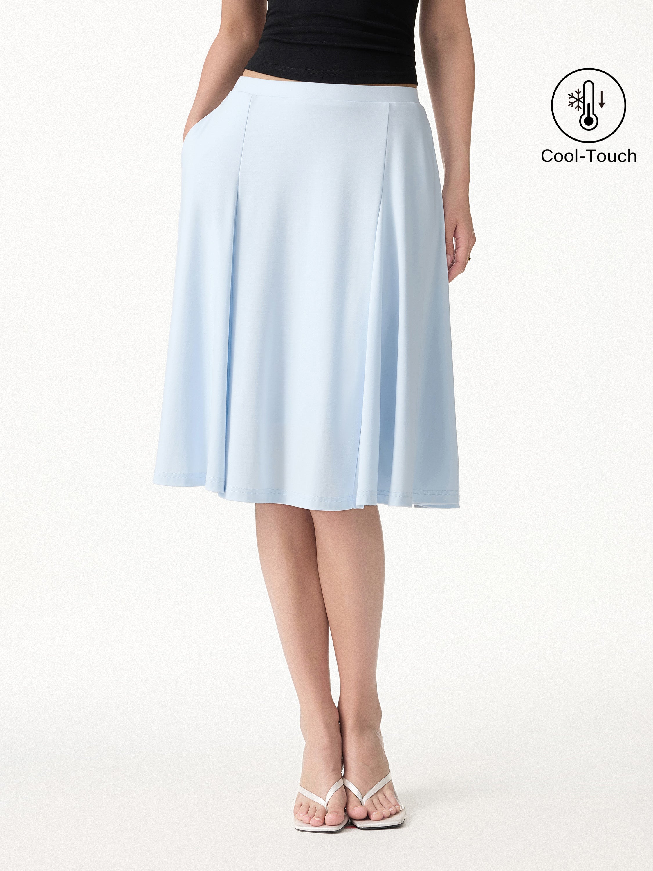 CoolTouch Midi Circle Flare Skirt with Pockets