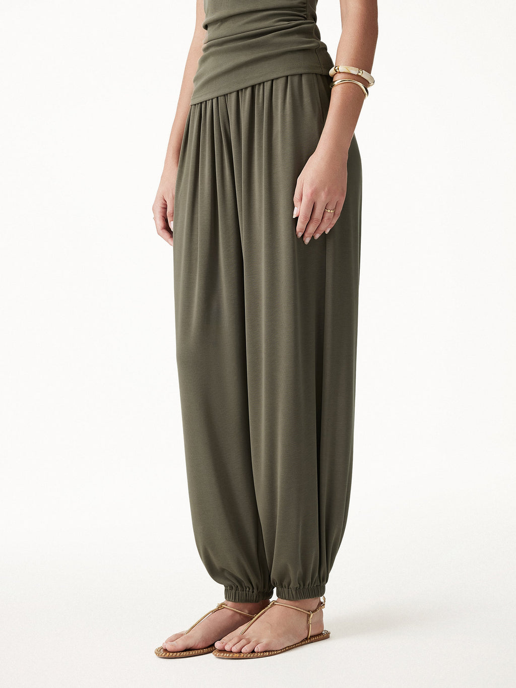 Sandwashed Modal Ultra-Soft High Rise Balloon Pants with Pockets