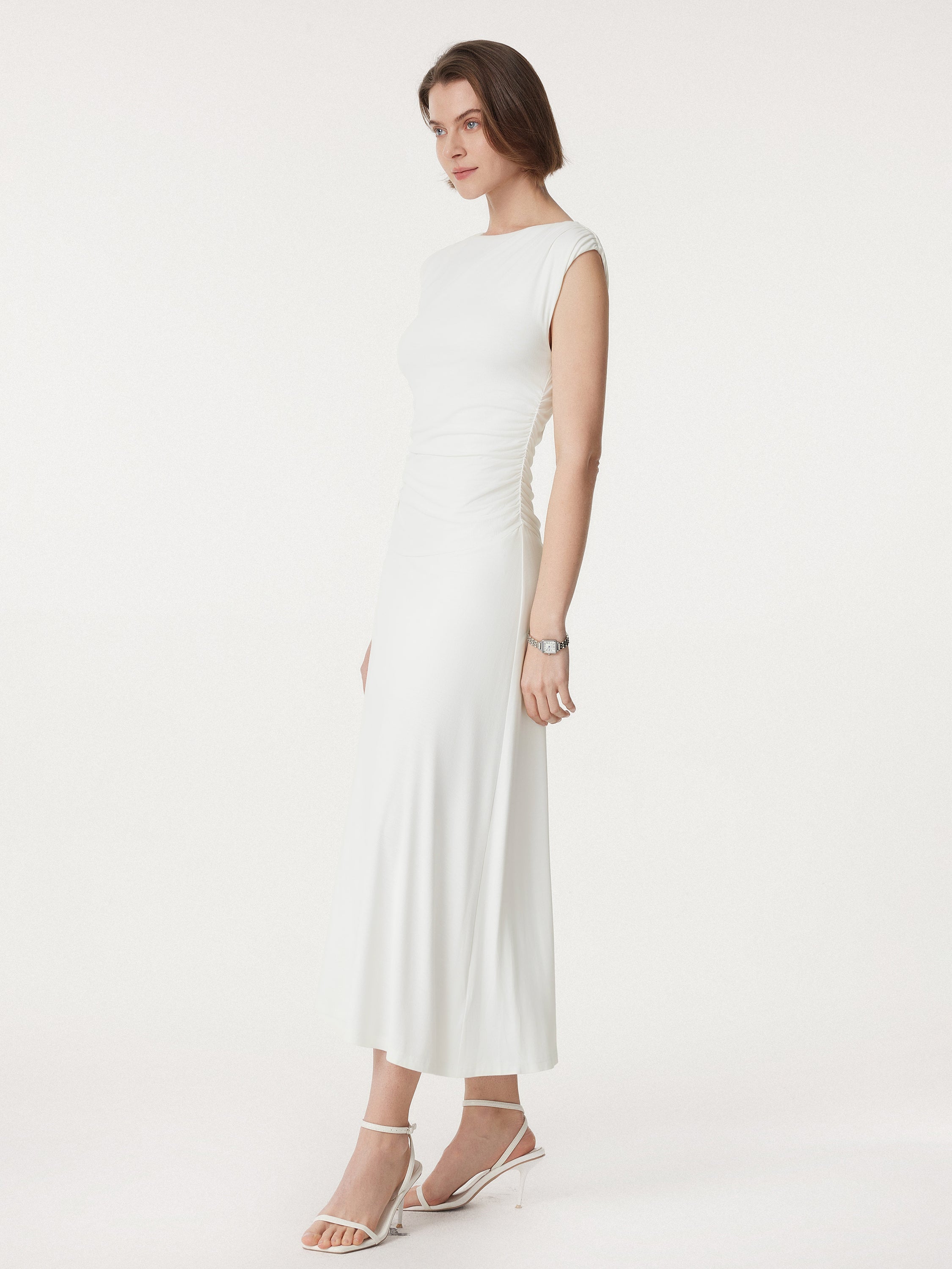Breezy Cooling Side Ruched Maxi Dress
