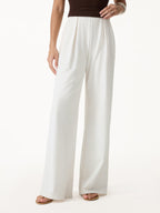Airy Stretch Linen Wide Flare Pant with Pockets