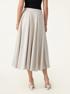 Lyocell Blend Volume Skirt with Pockets
