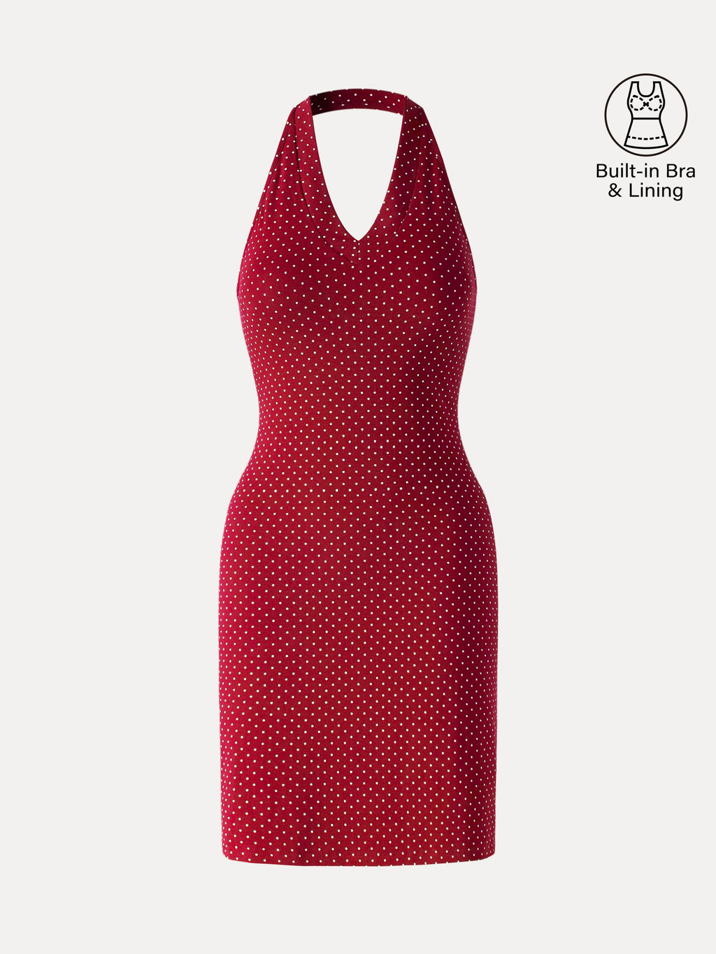 Soft Stretch Cotton Halter Neck Polka Dot Mini Bra Dress Limited Edition