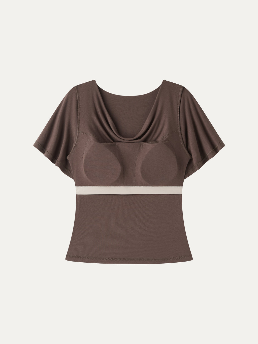 CoolTouch Cowl Neck Flutter Sleeve Bra Top