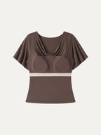 CoolTouch Cowl Neck Flutter Sleeve Bra Top