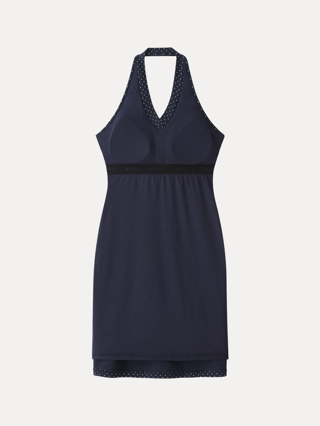 Soft Stretch Cotton Halter Neck Polka Dot Mini Bra Dress Limited Edition