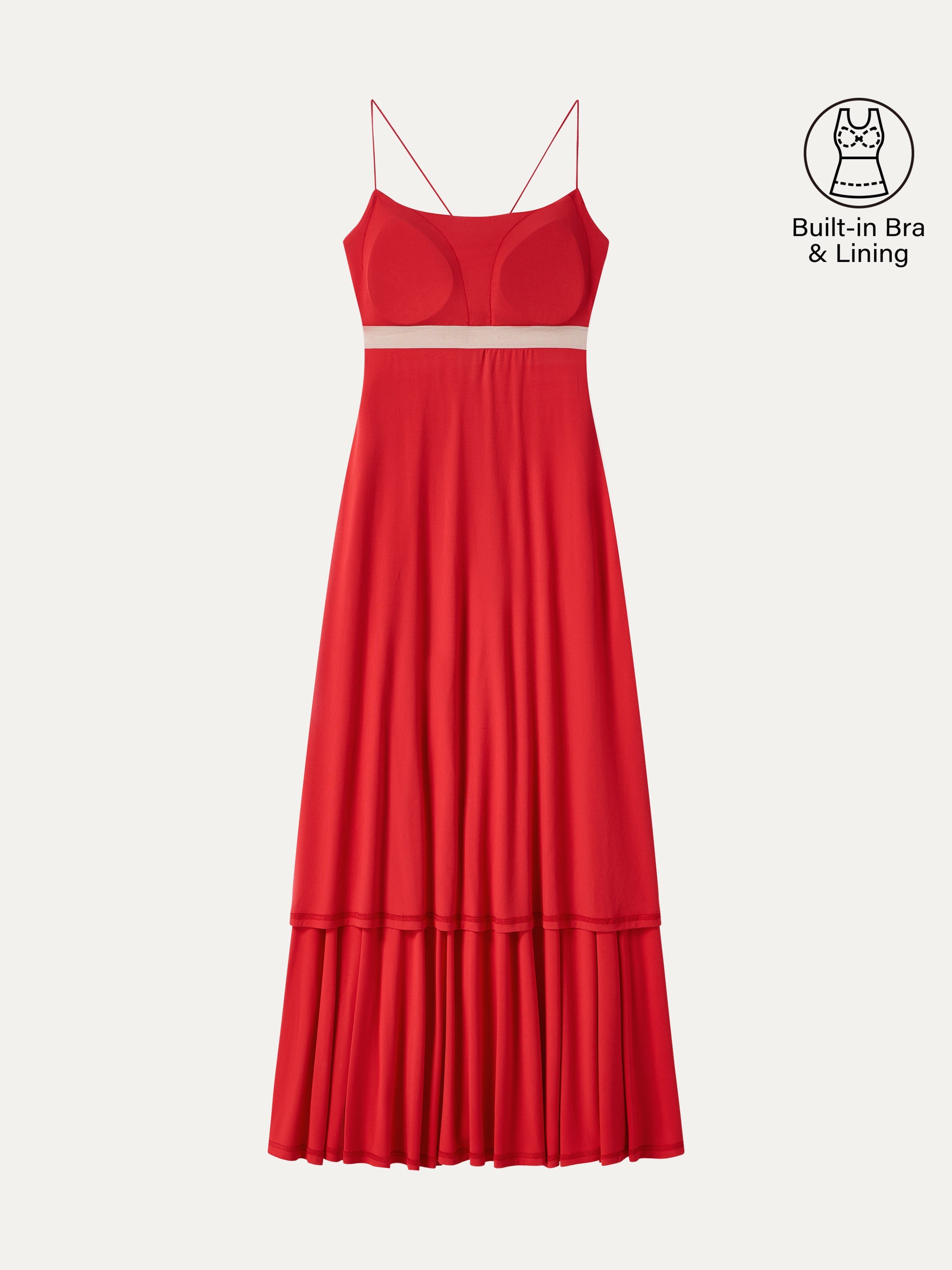 SkinKiss Classy Spaghetti Open Back Midi Bra Dress with Pockets