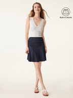 Essential Ruched Mini Circle Skirt with Lined Shorts