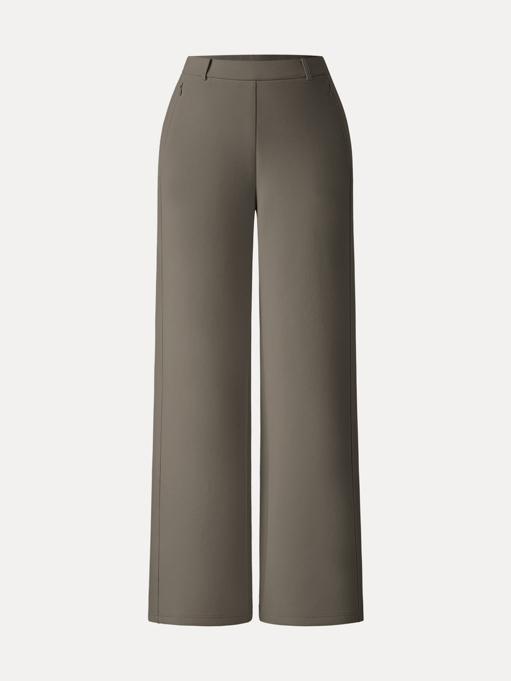 Stretch Cotton Blend Slimming High Rise Wide Leg Pant