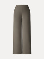 Stretch Cotton Blend Slimming High Rise Wide Leg Pant