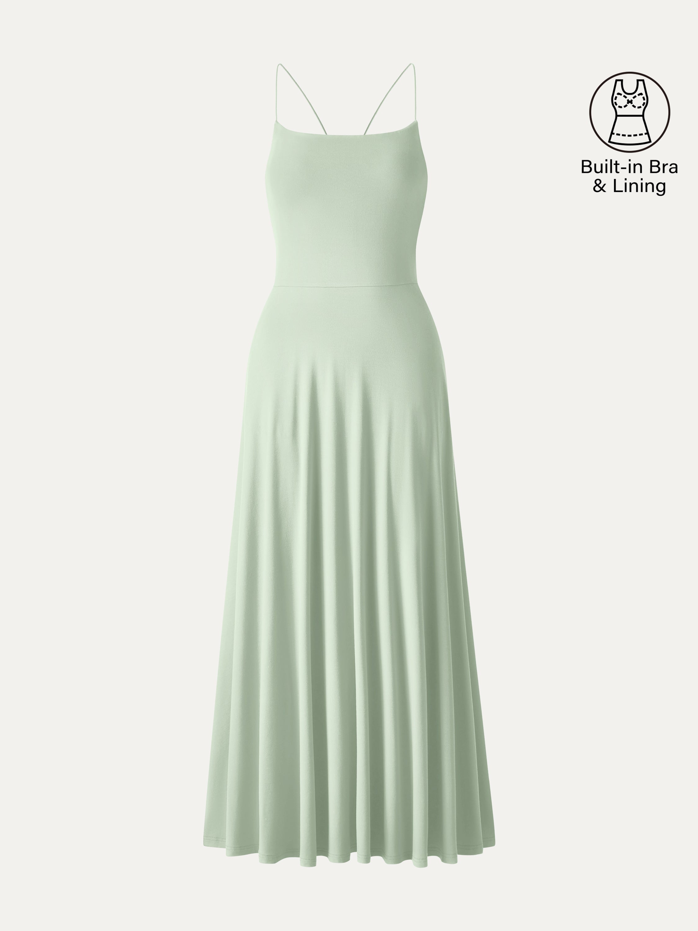 SkinKiss Classy Spaghetti Open Back Midi Bra Dress with Pockets