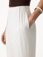 Airy Stretch Linen Wide Flare Pant with Pockets