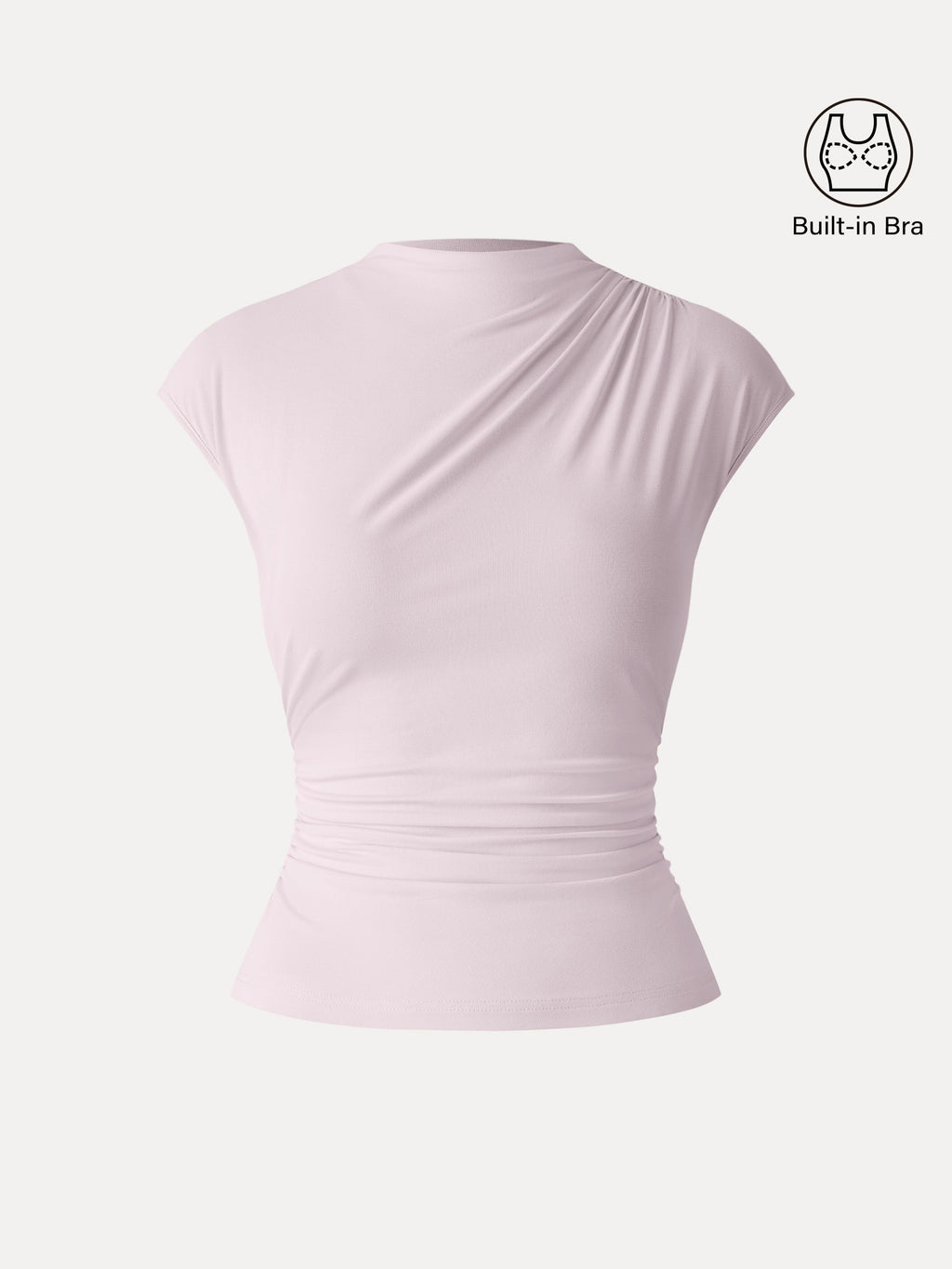 SkinKiss Mockneck Ruched Cropped Bra Top