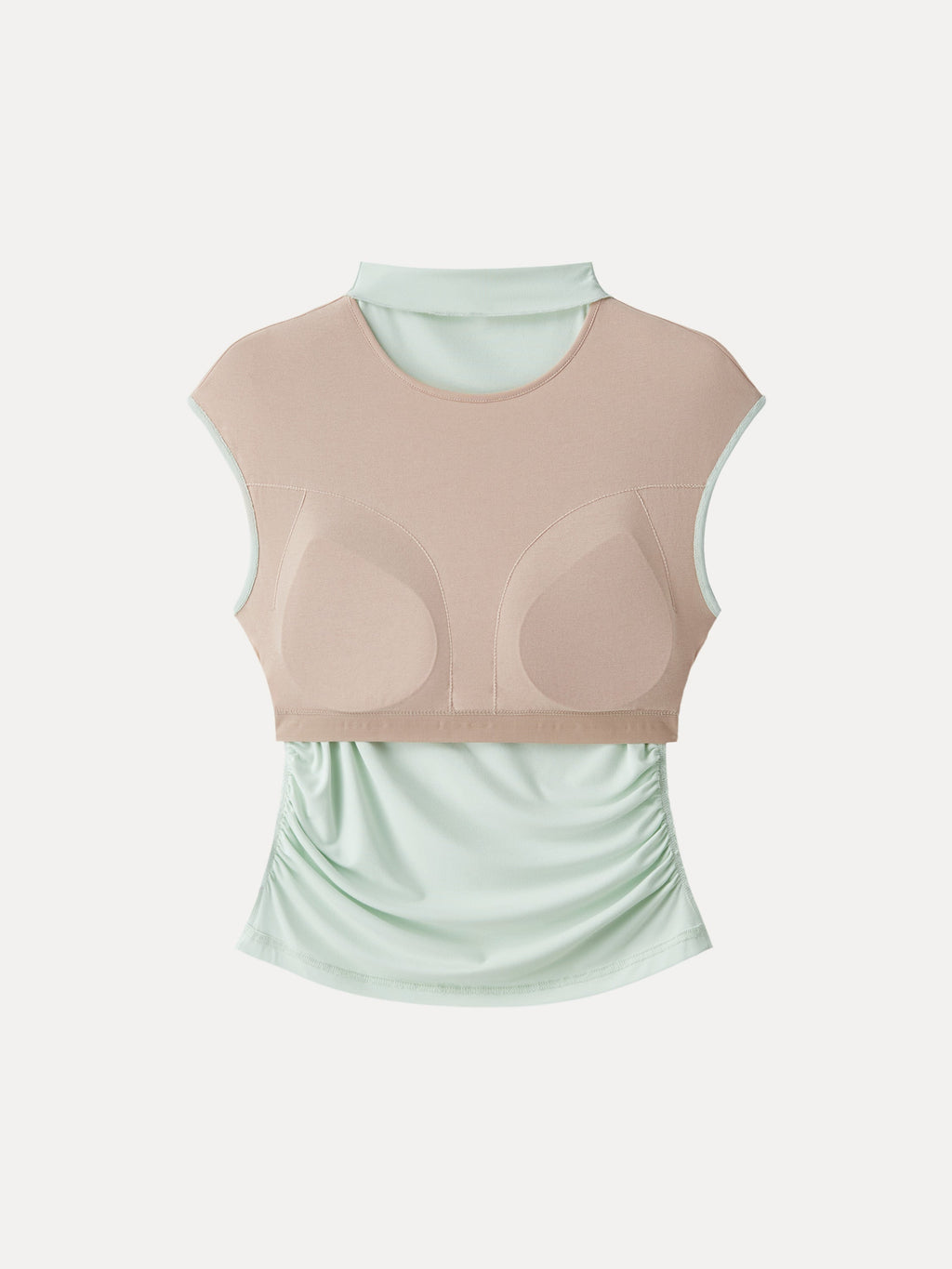 SkinKiss Mockneck Ruched Cropped Bra Top
