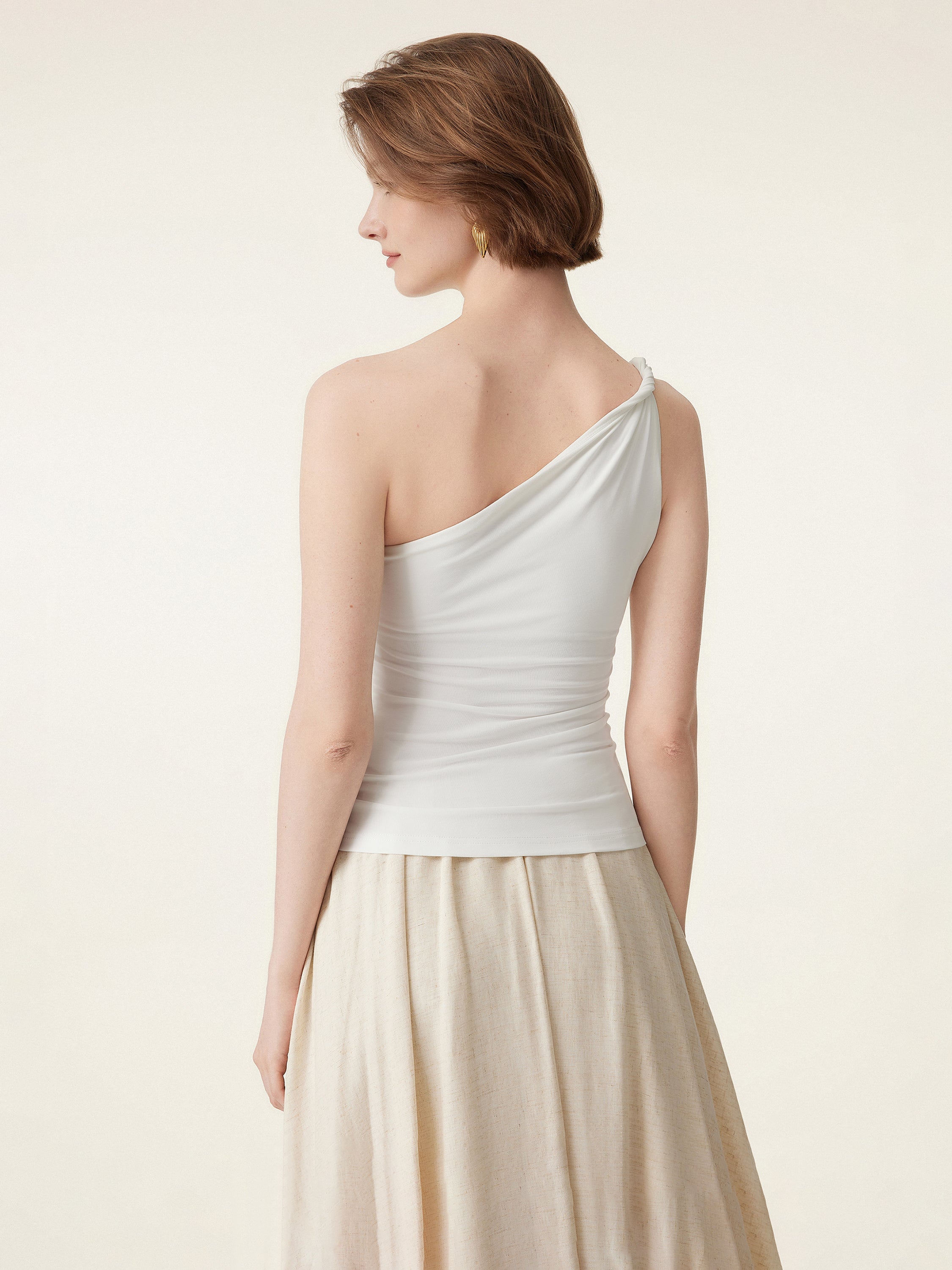 One Shoulder Twisted Bra Tank