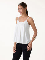 U-Neck Pleated Spaghetti Bra Tank