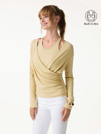Two-Piece Set Cami with Surplice Ruched Top