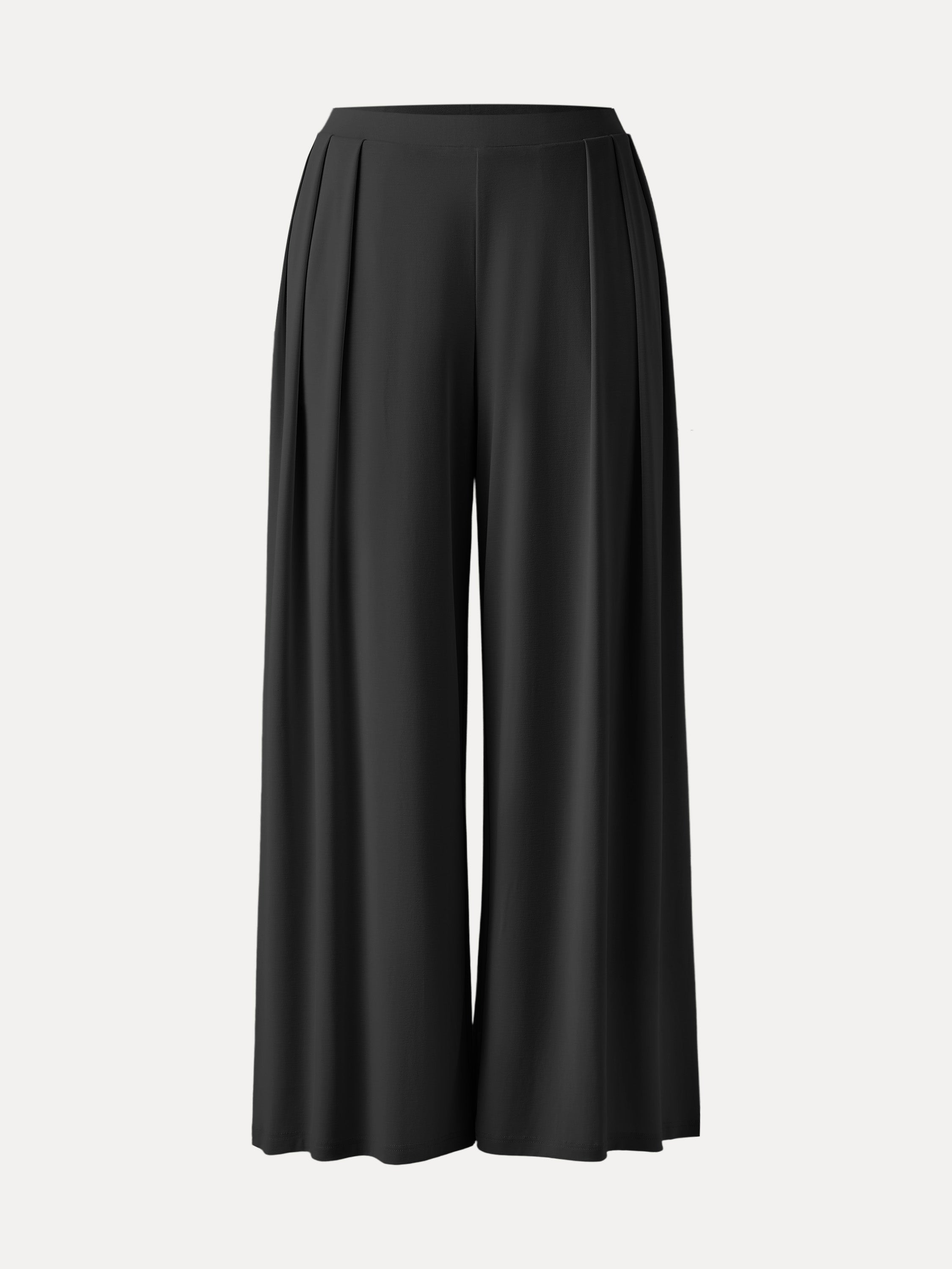 Sandwashed Mid Rise Pleated Wide Leg Palazzo Pant with Pockets