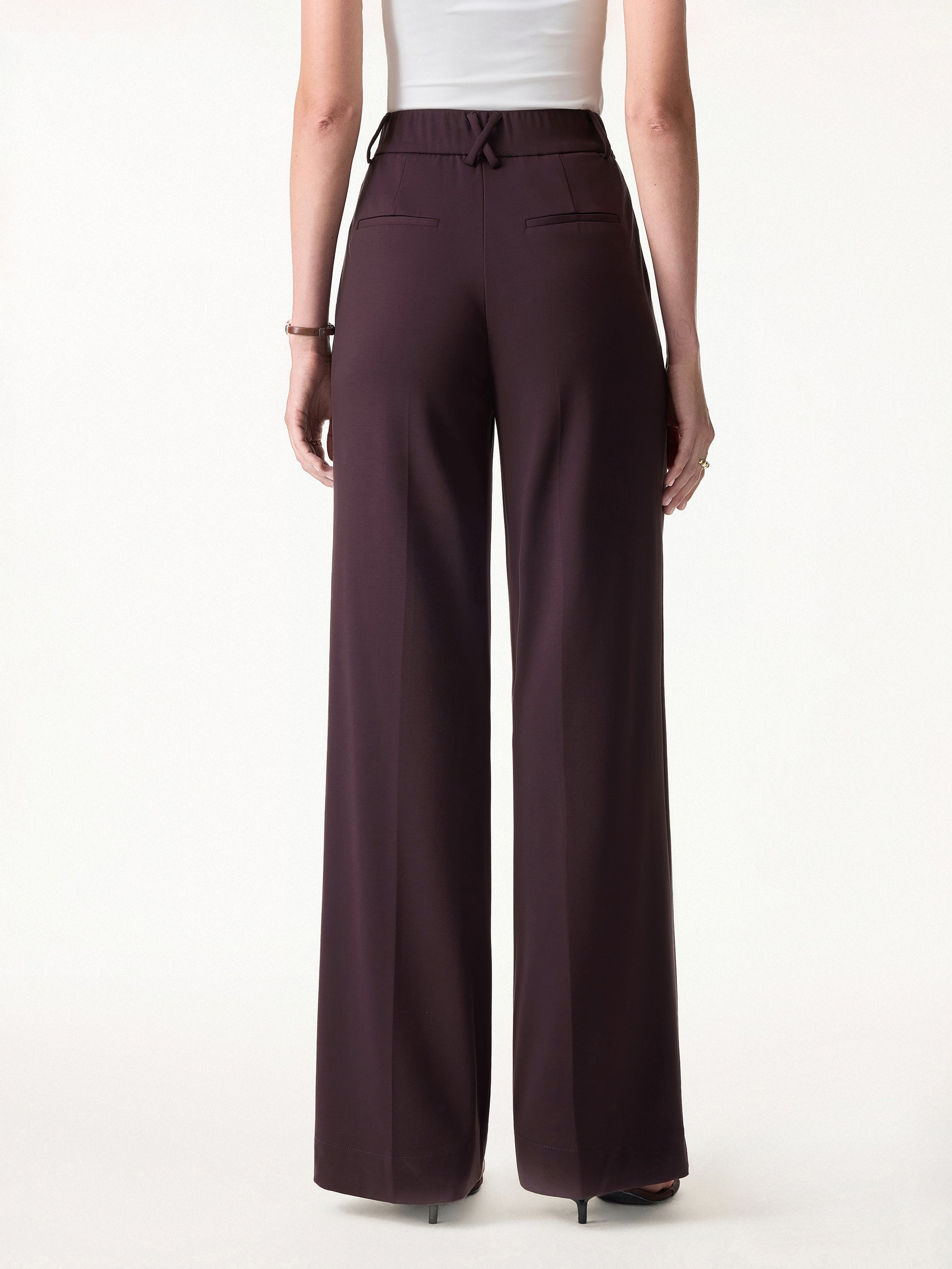 2Pcs Set Round Neck Tucked Top & Wide Leg The Success Pants