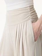 2Pcs Set Crew Neck Top & Flowy Tucked Palazzo Pant with Pockets