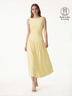SkinKiss Cooling Boatneck Ruched Midi Bra Dress
