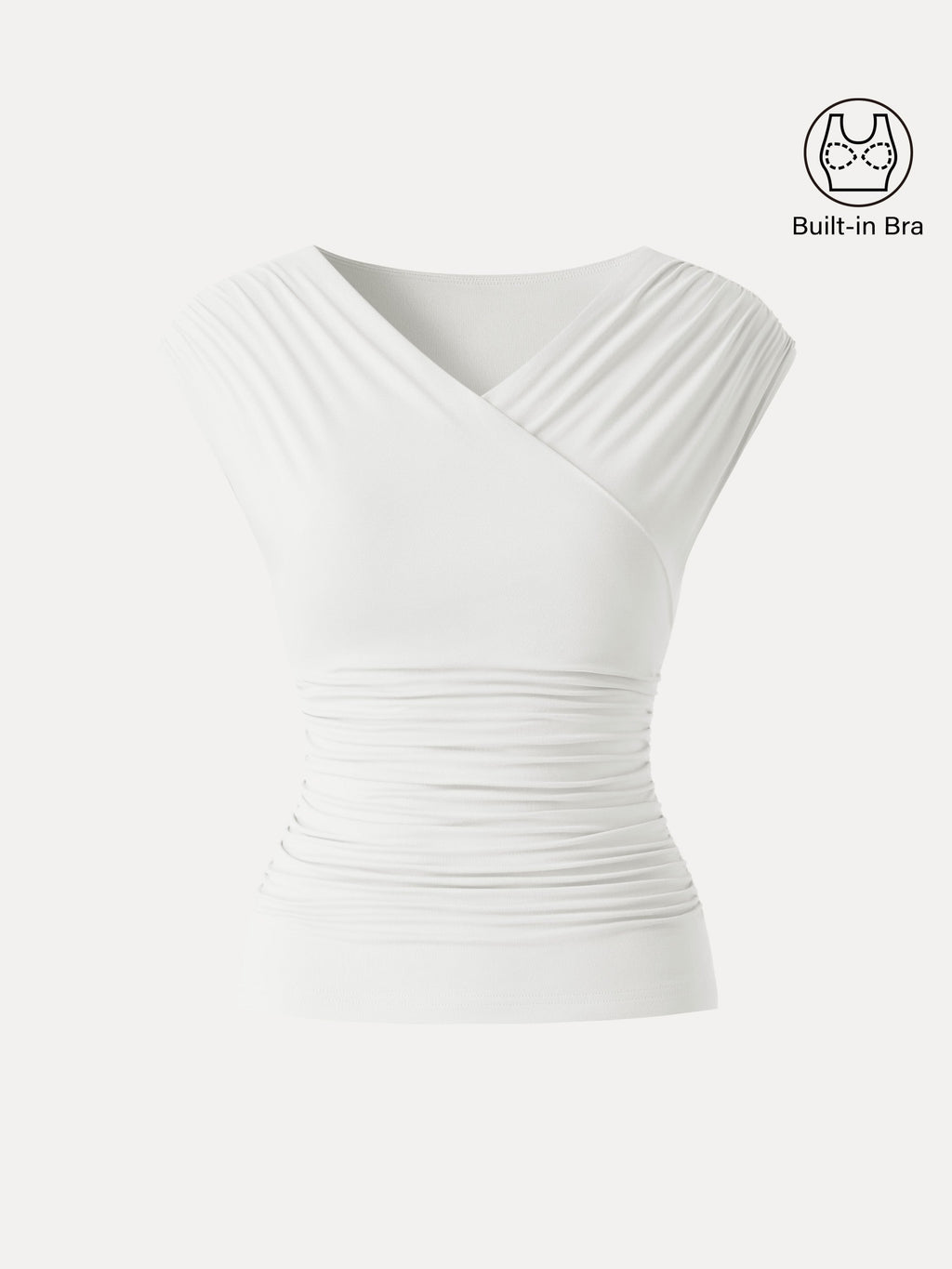 SkinKiss Surplice V-Neck Ruching Bra Top