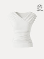 SkinKiss Surplice V-Neck Ruching Bra Top