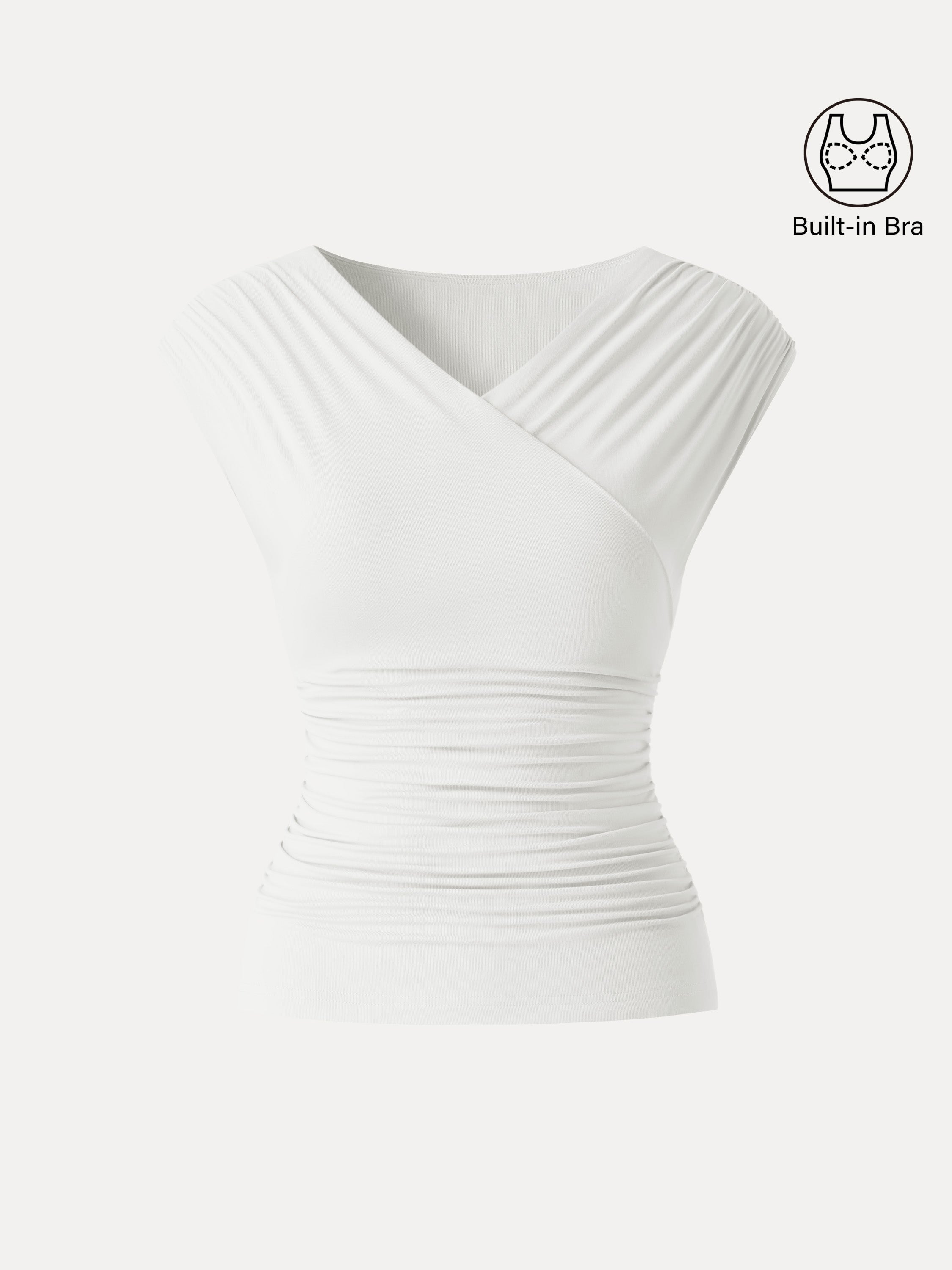 SkinKiss Surplice V-Neck Ruching Bra Top