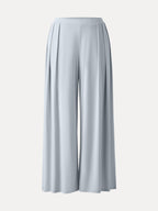 Sandwashed Mid Rise Pleated Wide Leg Palazzo Pant with Pockets