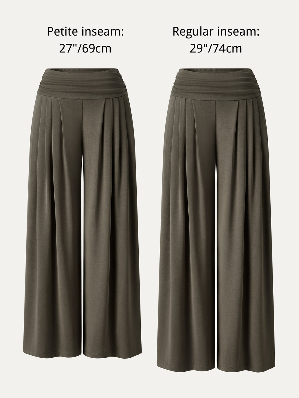 Sandwashed Super Flowy Tucked Palazzo Pant with Pockets