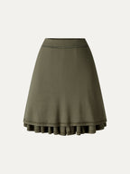 2Pcs Set Halter Going-Out Bra Top & Knee-Length Flare Skirt