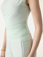 SkinKiss Mockneck Ruched Cropped Bra Top
