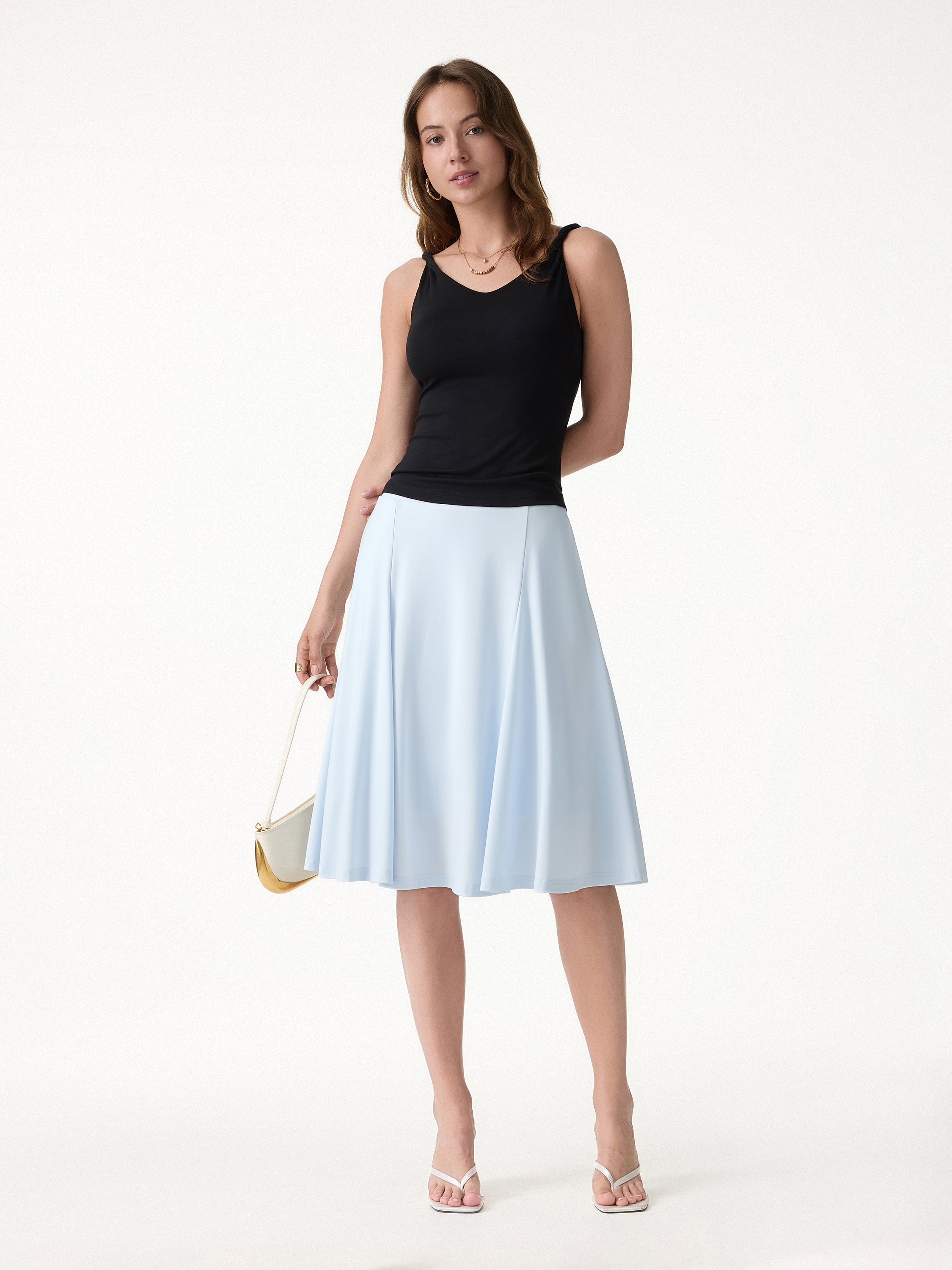 CoolTouch Midi Circle Flare Skirt with Pockets