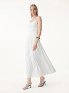 Not-See-Thru Spaghetti Gathered Maxi Bra Dress