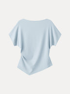Cotton Lyocell Boatneck Angled Summer Tee