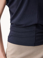 Linen-Blend Round Neck Relaxed Summer Top