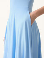 SkinKiss Boatneck Wide Shoulder Bra Dress with Pockets