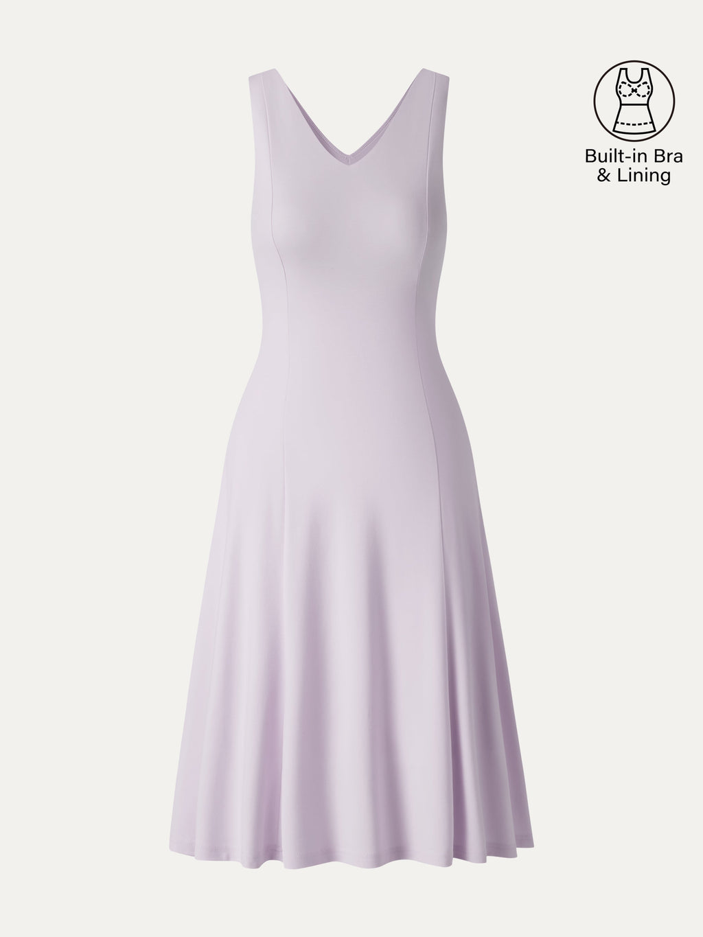 Stretch Ponte V-Neck A-Line Midi Bra Dress