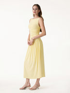 SkinKiss Cooling Boatneck Ruched Midi Bra Dress