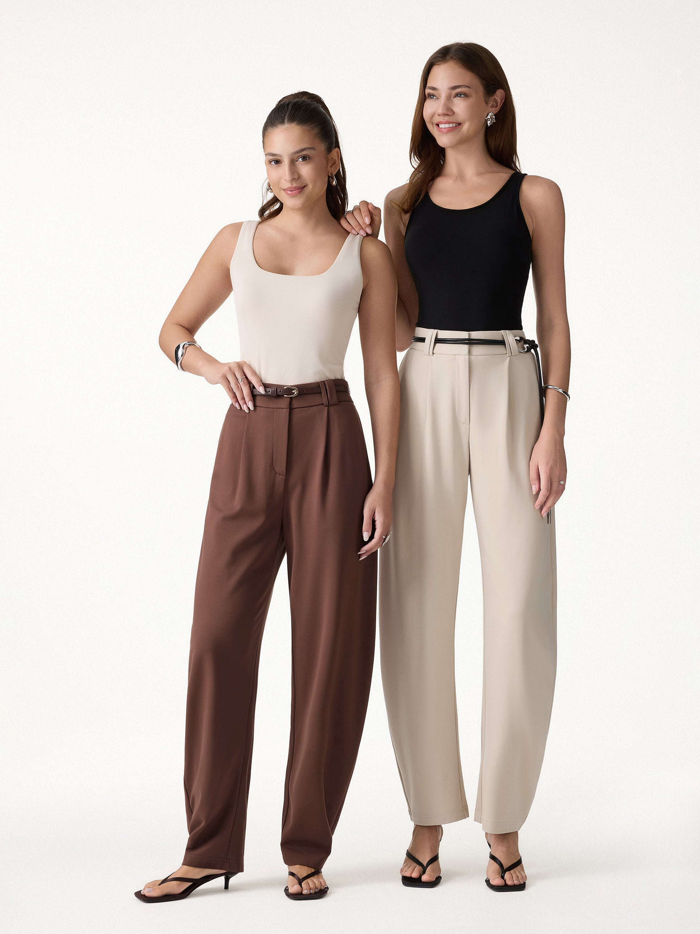 CoolTouch Stretch Ponte High Rise Cropped Barrel Pants